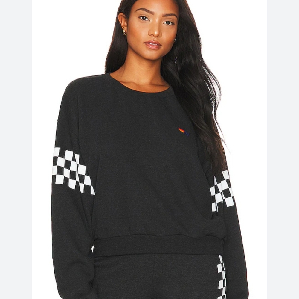 Aviator Nation Relaxed Checkered Sweatshirt 🖤